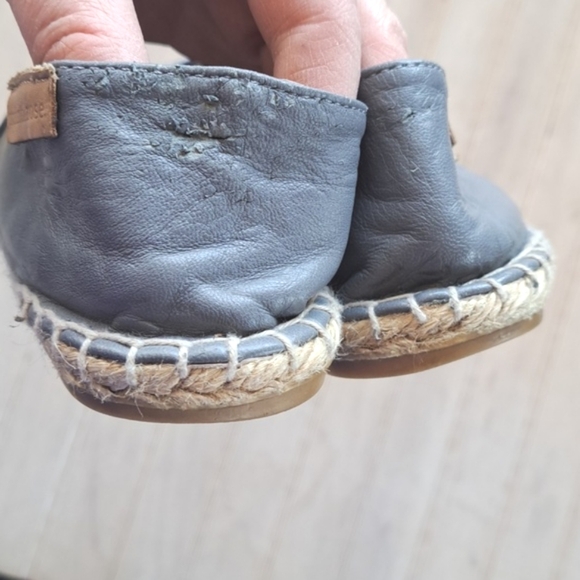 Mint & Rose Gray Teal Leather Colorblock Quality Flats Stylish Causa Espadrilles - Picture 7 of 12